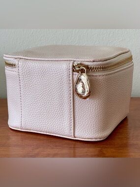 Vlando Travel Jewelry Organizer Case Blush Pink Zip Box 10 Removable Pouches